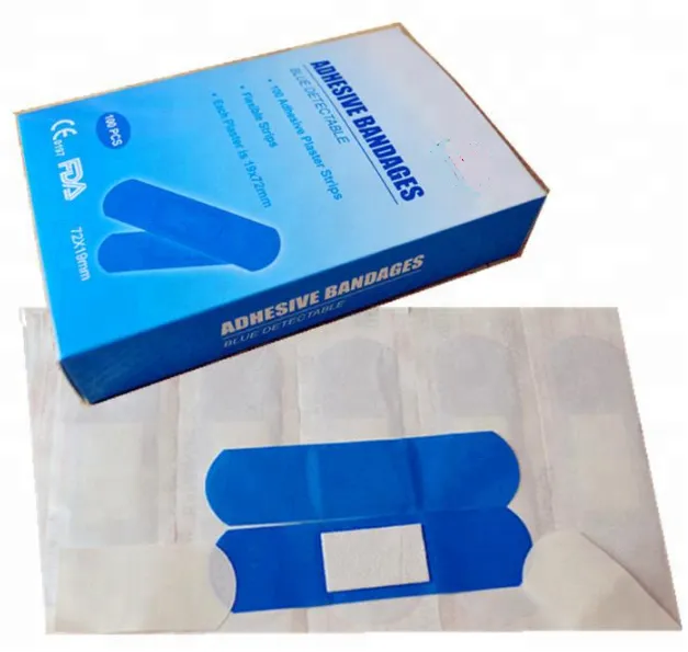 Breathable Waterproof Adhesive Blue Metal Detectable First Aid Bandage for Food Packaging Worker for Wound Care 6