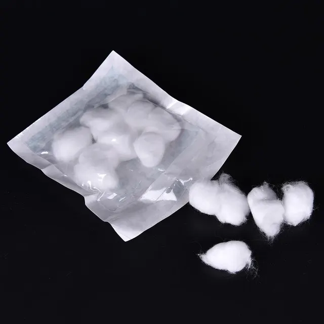 Bolas de algodón hidrófilo médico absorbente estériles, disponibles en todos los tamaños