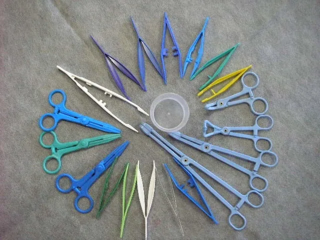 Colorful Disposable Medical Plastic Forceps Tweezer with all sizes 6