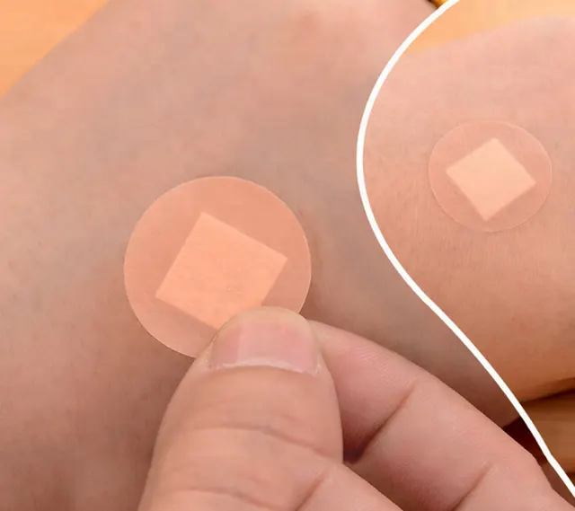 Tiritas curitas adhesivas médicas redondas transpirables e impermeables para heridas de primeros auxilios