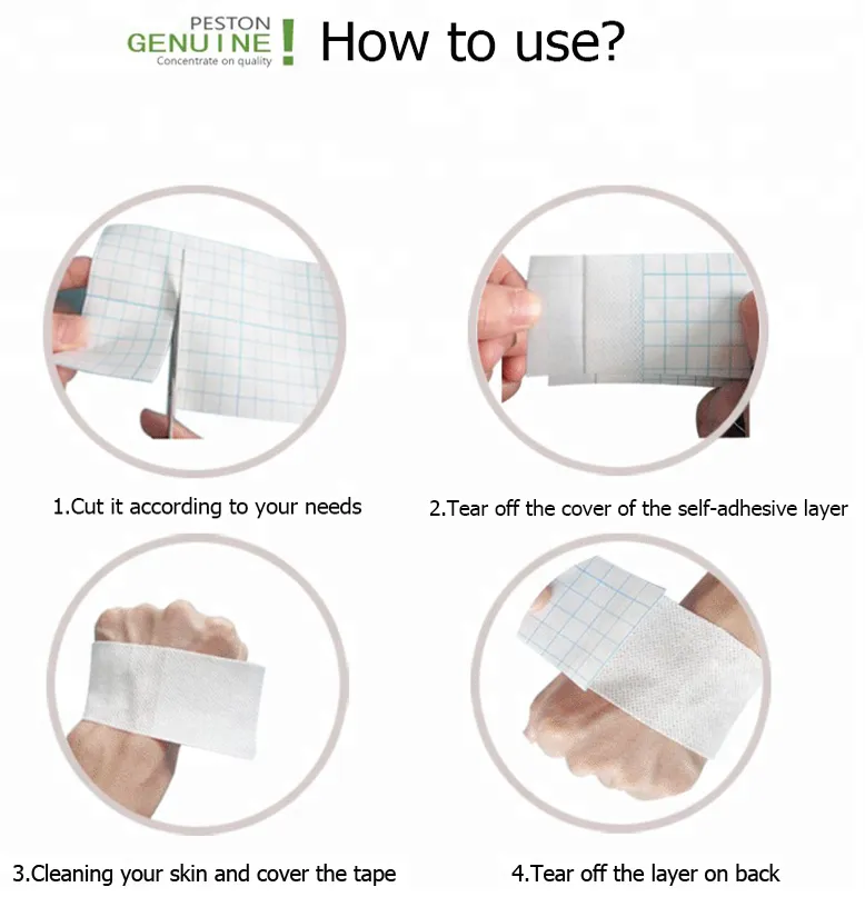 Medical Wound Dressing Fixation Tape Non-Woven Hot Fix Tape Roll 4