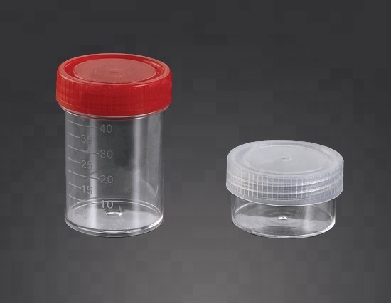 Disposable sterile plastic medical cup urine cup hospital urine collection container with screw cap 6