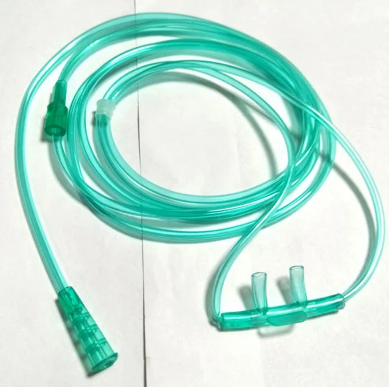 Cánula nasal de oxígeno desechable de colores para uso médico