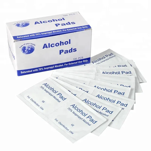 Toallitas médicas estériles para preparación con alcohol isopropílico al 70%
