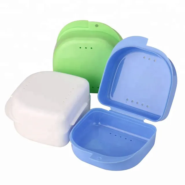 Dental material denture storage box for false teeth cleaner