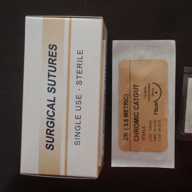Suturas desechables de catgut cromado simple para uso médico