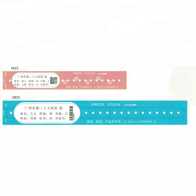 Pulsera de identificación médica con impresión térmica