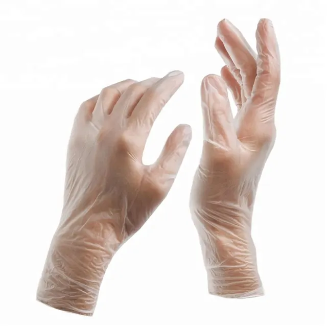 Guantes de examen de vinilo médicos, tallas S, M, L, XL con FDA, CE, ISO