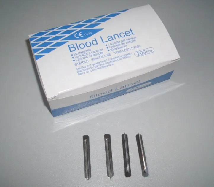 Disposable sterile stainless steel blood lancet 5