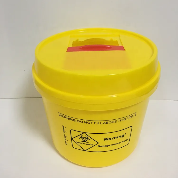 Medical disposable plastic disposal needle safe waste trash bin sharps containers 2