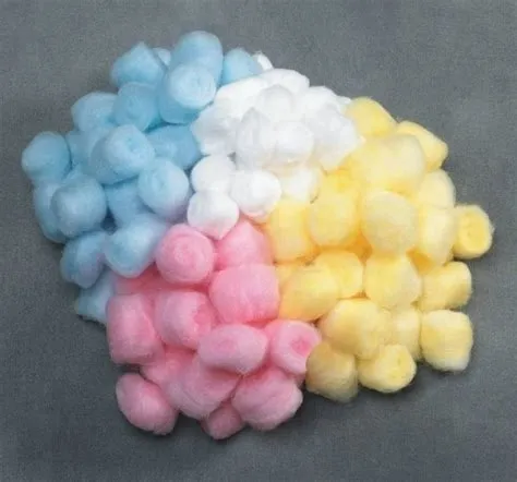 Bolas de algodón médico absorbente de colores