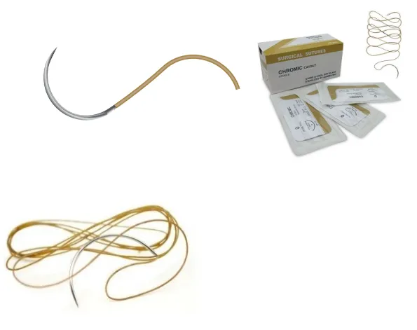 Absorbable/nonabsorbable medical silk Sutures surgical Chromic Catgut Sterile Medical Disposable Sutures Thread With Needle 5
