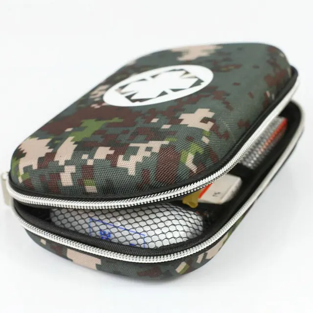 Kit de primeros auxilios portátil personal de viaje al aire libre, impermeable, en bolsa EVA camuflaje