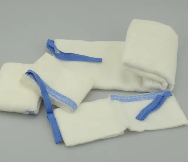 Esponja de laboratorio / compresa abdominal médica de 100% algodón, blanqueada, sin lavar o lavada