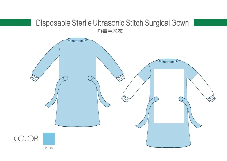 Disposable sterile hospital Ultrasonic stitch surgical gowns 5