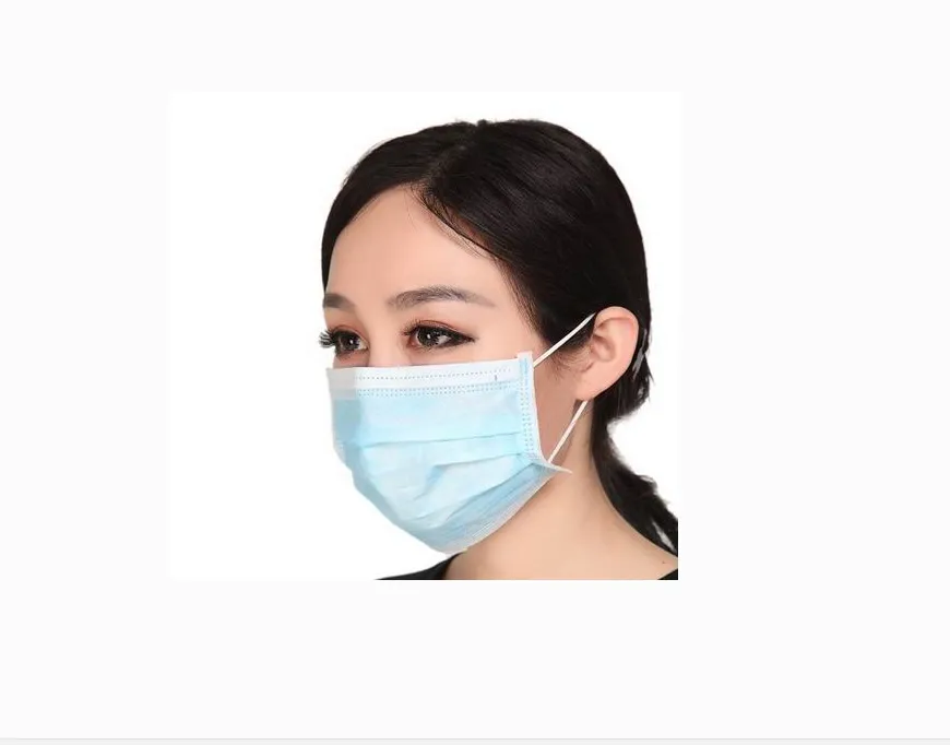 Face Mask With Earloop，3-Ply Non-Woven Disposable Surgical 2