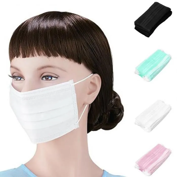 Mascarilla con elásticos para las orejas, 3 capas desechable no tejida quirúrgica