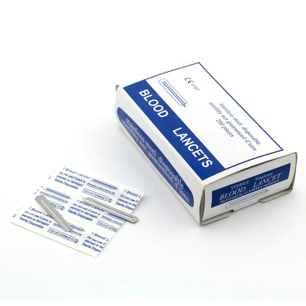 Medical disposable sterile stainless steel blood lancet 8