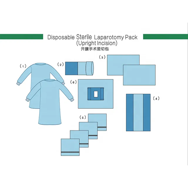 Disposable Sterile Surgical Drapes laparotomy drapes pack/upright incision 3
