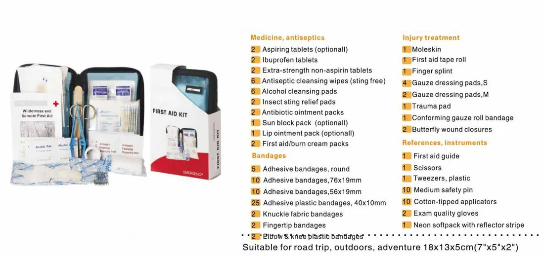 Transparent home camping first aid kit customized travel medical kit 5