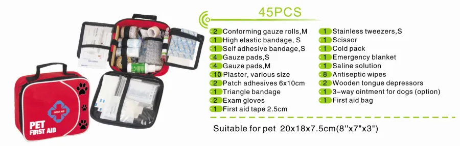 Handy cute home travel portable pet first aid kit 3