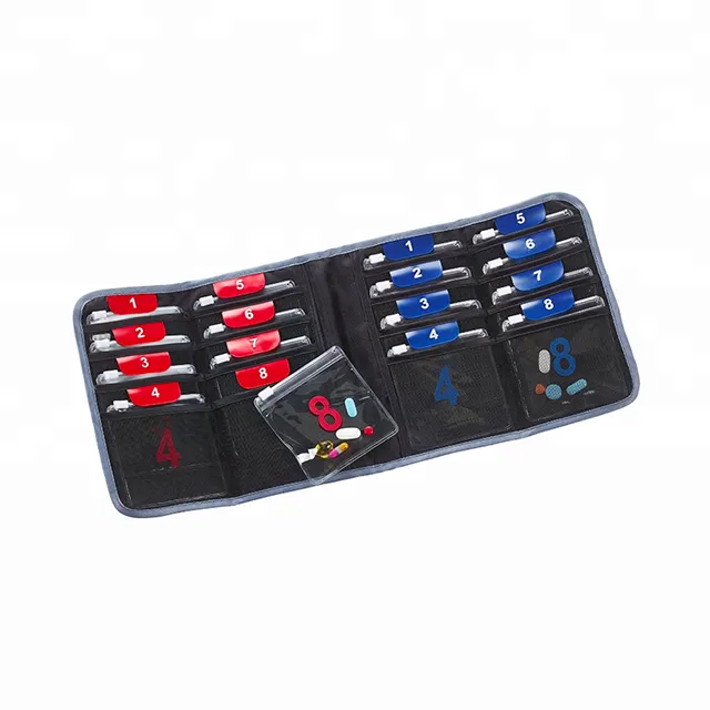 caja de píldoras con cartera