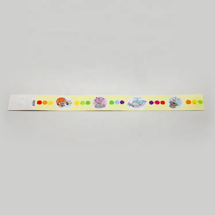Paper fancy ID Bracelets colorful disposable Entrance Bar code Bracelets ID wristband 7