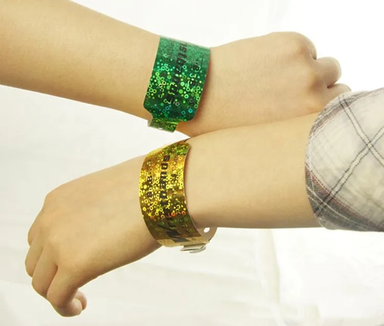 Paper fancy ID Bracelets colorful disposable Entrance Bar code Bracelets ID wristband 8