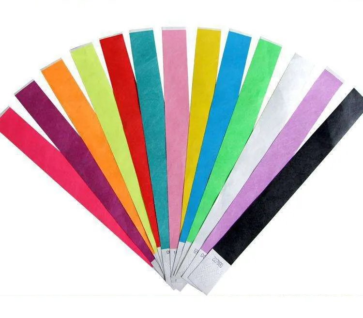 Paper fancy ID Bracelets colorful disposable Entrance Bar code Bracelets ID wristband 9