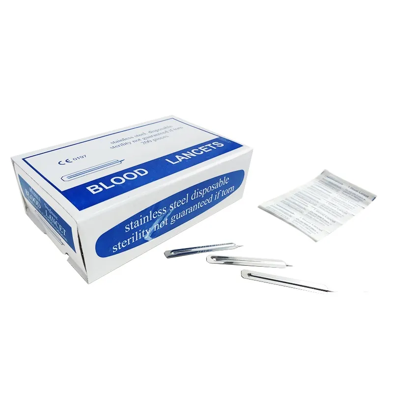 Disposable sterile stainless steel blood lancet 7