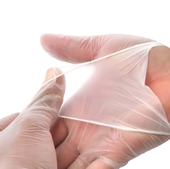 Guantes de examen desechables de vinilo PVC sin polvo