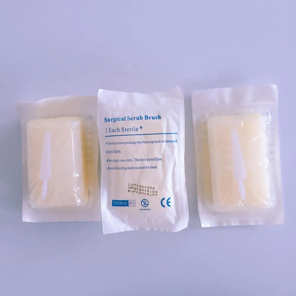 Disposable medical surgical hand brush with nail cleaner 9