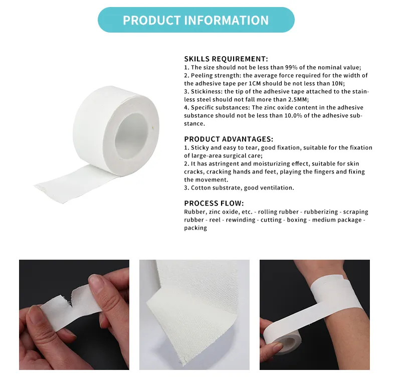 Medical Zinc Oxide Plaster Adhesive Tape for Health Care by Plastic Spool 5