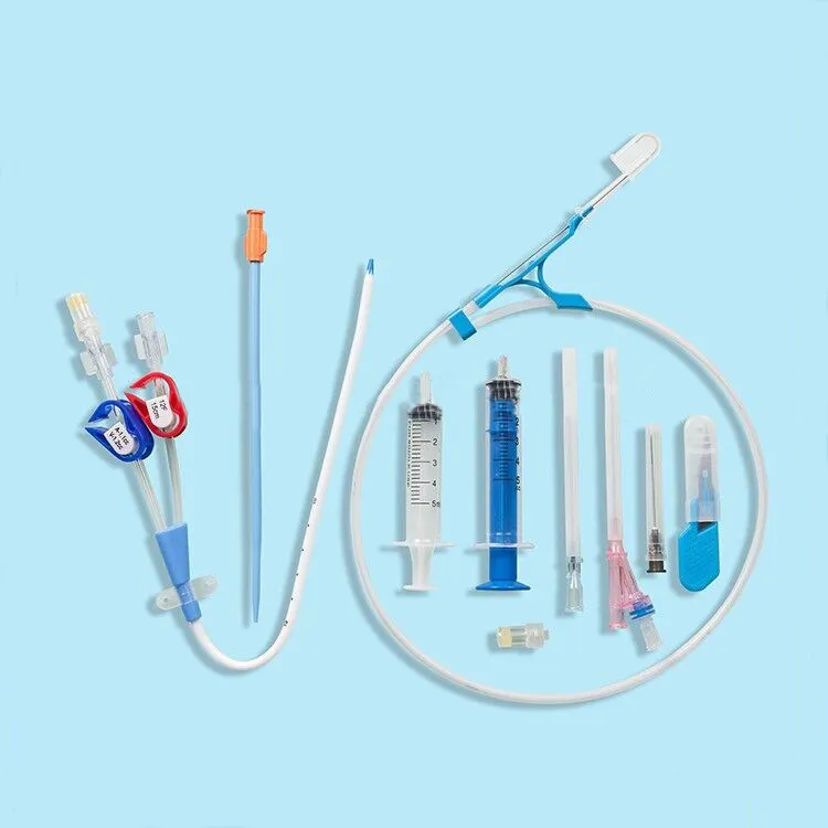 Disposable Stainless steel guide wire Double-lumen Hemodialysis Catheter Kits 7