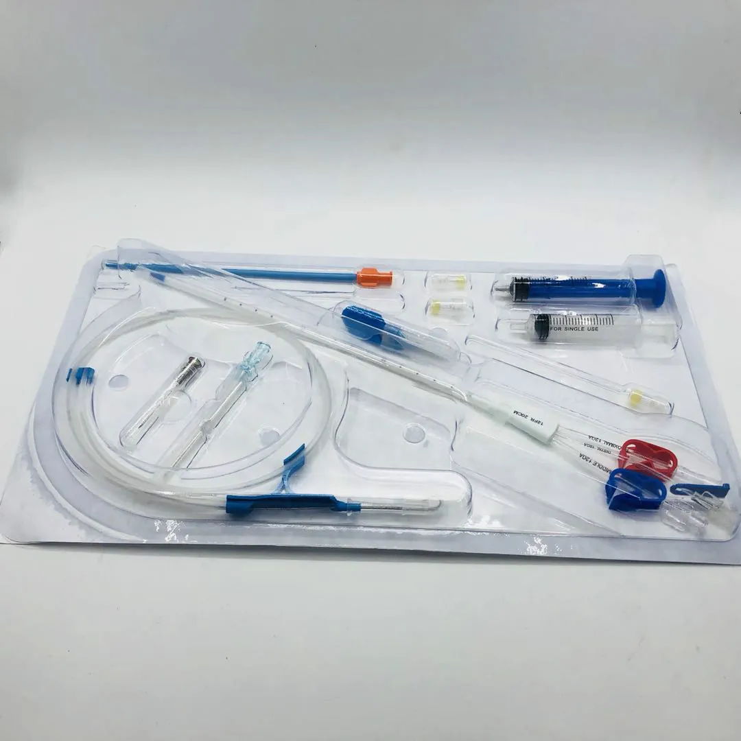 Disposable Stainless steel guide wire Double-lumen Hemodialysis Catheter Kits 10