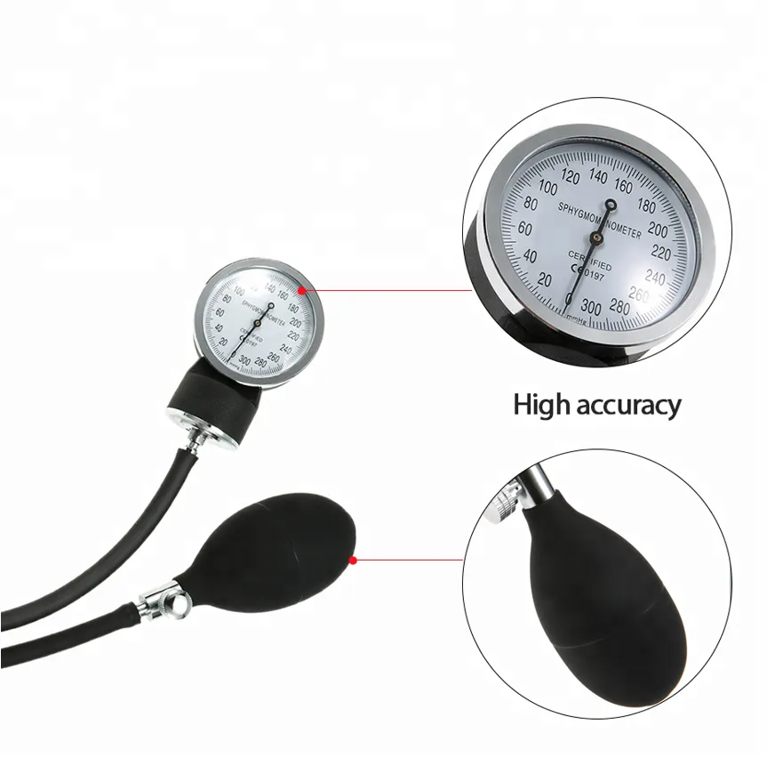 Medical standard OEM manual aneroid sphygmomanometer with stethoscope 8