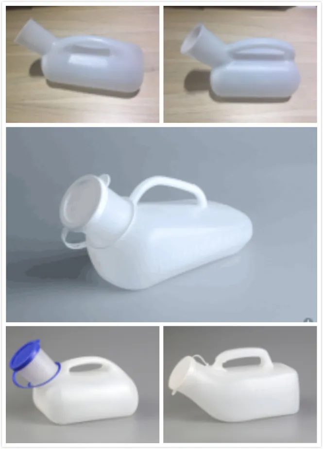 Disposable medical men women plastic urinal with cover cap 3