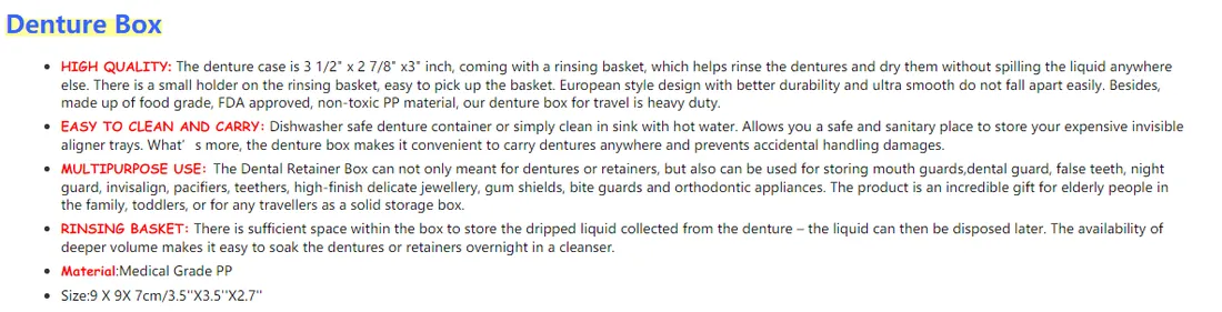 blue denture box