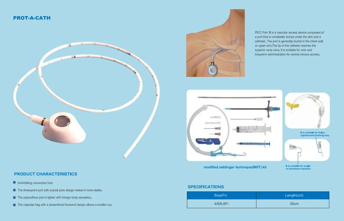 Medical Disposable Implantable PICC Port-Chemo-Port Port-a-Cath Kit 7